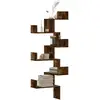 Image de vidaXL Étagère d'angle murale chêne fumé 45x45x147cm bois d'ingénierie