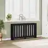 Image de vidaXL Cache-radiateur noir 149x20x82 cm bois d'ingénierie