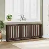 Image de vidaXL Cache-radiateur chêne marron 205x21,5x83,5 cm bois d'ingénierie