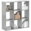 Image de vidaXL Bibliothèque gris béton 102x32x102 cm bois d'ingénierie