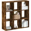 Image de vidaXL Bibliothèque chêne fumé 102x32x102 cm bois d'ingénierie