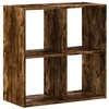 Image de vidaXL Bibliothèque chêne fumé 68,5x32x68,5 cm Bois d'ingénierie, étagère, étagère à Livres, Support de Livre, Armoire de Rangement