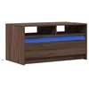 Image de vidaXL Table Basse avec lumières LED chêne Marron Bois d'ingénierie, Table latérale, Table de Salon, Table d'accent, Bout de canapé, Table Centrale