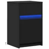 Image de vidaXL Armoire de Chevet avec lumières LED Noir Bois d'ingénierie, Table d'appoint, Armoire de lit, Table d'appoint pour la Chambre, Table de Nuit
