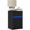 Image de vidaXL Armoire de chevet avec lumières LED noir bois d'ingénierie