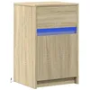Image de vidaXL Armoire de Chevet avec lumières LED chêne Sonoma, Table d'appoint, Armoire de lit, Table d'appoint pour la Chambre, Table de Nuit, Table de lit