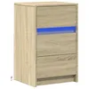 Image de Armoire de chevet avec lumières LED chêne sonoma