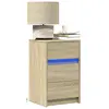 Image de vidaXL Armoire de chevet avec lumières LED chêne sonoma