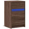 Image de vidaXL Armoire de Chevet et lumières LED chêne Marron Bois ingénierie, Table d'appoint, Armoire de lit, Table d'appoint pour la Chambre, Table de Nuit