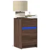 Image de vidaXL Armoire de chevet et lumières LED chêne marron bois ingénierie