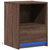 Image de vidaXL Armoire de Chevet et lumières LED chêne Marron Bois ingénierie, Table d'appoint, Armoire de lit, Table d'appoint pour la Chambre, Table de Nuit