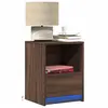 Image de vidaXL Armoires de chevet et lumières LED 2 pcs chêne marron