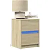 Image de vidaXL Armoire de chevet avec lumières LED chêne sonoma