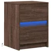 Image de vidaXL Armoire de Chevet et lumières LED chêne Marron Bois ingénierie