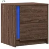 Image de vidaXL Armoire de Chevet et lumières LED chêne Marron Bois ingénierie, Table d'appoint, Armoire de lit, Table d'appoint pour la Chambre, Table de Nuit