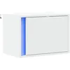 Image de vidaXL Table de Chevet Murale avec lumières LED Blanc, Table de Chevet Flottante, Support de téléphone, Table de Chevet à LED