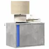 Image de vidaXL Table de chevet murale avec lumières LED gris béton