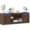 Image de vidaXL Meuble TV avec LED chêne marron 139,5x34x50cm bois d'ingénierie