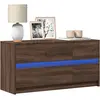 Image de vidaXL Meuble TV avec LED chêne marron 100x34x50 cm bois d'ingénierie