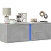 Image de vidaXL Meuble TV mural avec lumières LED gris béton 100x31x35 cm