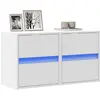 Image de vidaXL Meubles TV muraux avec lumières LED 2 pcs blanc 41x31x45 cm