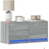 Image de vidaXL Meuble TV mural avec lumières LED sonoma gris 80x31x35 cm