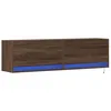 Image de vidaXL Meuble TV Mural avec lumières LED chêne Marron 140x31x38 cm, Meuble TV Suspendu au Mur, unité TV Flottante, Support TV Mural