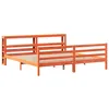 Image de vidaXL Cadre de lit et tête de lit Cire Marron 200x200 cm Bois de pin, lit, Meuble de Chambre à Coucher, lit en Bois, lit Double, Cadre de lit en Bois