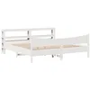 Image de vidaXL Cadre de lit et tête de lit Blanc 200x200 cm Bois de pin Massif, sommier, Cadre de lit Double, Cadre de lit en Bois Massif