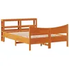 Image de vidaXL Cadre de lit et tête de lit Cire Marron 150x200 cm Bois de pin, sommier, Cadre de lit Double, Cadre de lit en Bois Massif