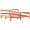 Image de vidaXL Cadre de lit sans Matelas Cire Marron 200x200cm Bois pin Massif