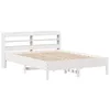 Image de vidaXL Cadre de lit sans Matelas Blanc 160x200 cm Bois de pin Massif