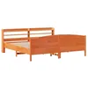 Image de vidaXL Cadre de lit sans Matelas Cire Marron 200x200cm Bois pin Massif