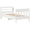Image de vidaXL Cadre de lit sans Matelas Blanc 75x190 cm Bois de pin Massif