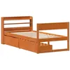 Image de vidaXL Cadre de lit sans Matelas Cire Marron 100x200cm Bois pin Massif