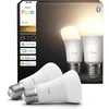 Image de Philips Hue Ampoule LED Connectée A60, White and Color Ambiance, E27, 9,5 W, Lumière à spectre complet 1000K-20000K, 1100 lumens, dimmable, compatible Alexa, Google Assistant et Apple Home, pack de 2