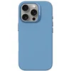 Image de DECODED Coque en Silicone pour iPhone 16 Pro, Finition Soft-Touch Premium, Revêtement Antibactérien, Compatible MagSafe, Protection Antichute, Résistante aux Rayures, Boutons Métalliques, Bleu