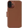Image de DECODED Étui portefeuille amovible 2 en 1 en cuir pour iPhone 16, compatible MagSafe, cuir ECCO véritable de qualité supérieure, coque de protection intégrale, bords surélevés pour protéger l'écran et