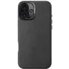 Image de DECODED Étui en cuir pour iPhone 16 Plus, compatible MagSafe, véritable cuir ECCO de qualité supérieure, coque de protection intégrale, bords surélevés pour protéger l'écran et l'appareil photo, noir