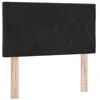 Image de vidaXL Tête de Lit LED avec des lumières à LED Noir 80 cm Velours, Têtière Moderne rembourrée, Design réglable Robuste, Gain de Place Mural, Finition en Velours Chic.