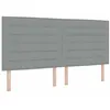Image de vidaXL Tête de lit LED avec tête de lit Gris Clair 200 cm Polyester, Futuriste, têtière réglable en Polyester, éclairage RGB, Cadre en pin Massif, déco Chambre stylée