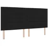 Image de vidaXL Tête de lit LED avec des lumières à LED Noir 200 cm Polyester, Tête de lit Moderne, rectangulaire, en Tissu, Ajustable, Design Chic, Mural, Gain de Place pour la déco de Chambre