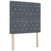 Image de vidaXL Tête de lit LED avec tête de lit Gris foncé 90 cm Polyester, Tête de lit réglable, Cadre de lit Moderne avec LED, Bois de pin Durable, éclairage RGB pour relooker Votre Chambre