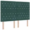 Image de vidaXL Tête de Lit LED Argyle Vert foncé 144 cm Velours, Tête de lit en Velours Chic, Moderne et Ajustable, Design Mural Durable pour Une Chambre Tendance, Gain de Place
