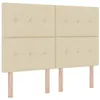 Image de vidaXL Tête de lit LED avec des lumières à LED Crème 144 cm Polyester, Chambre Moderne rectangulaire, Tête de lit capitonnée, Éclairage Ajustable, Design Gain de Place, Meuble stylé et Durable