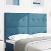 Image de vidaXL Tête de lit LED avec des lumières à LED Bleu 144 cm Polyester