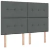 Image de vidaXL Tête de lit LED avec tête de lit Gris foncé 160 cm Polyester, Chambre Moderne rectangulaire, Tête de lit capitonnée, Éclairage Ajustable, Design Gain de Place, Meuble stylé et Durable