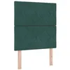 Image de vidaXL Tête de lit LED Vert foncé 80 cm Cuir synthétique, Tête de lit réglable, rectangulaire, Design rembourré, Confort Durable, lumière d'ambiance, Soutien Moderne au lit