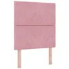 Image de vidaXL Tête de lit LED Rose 80 cm Velours, Coussin de tête ajustable, design moderne, déco pratique, confort au lit, éclairage d'ambiance, rembourrage en mousse