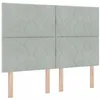 Image de vidaXL Tête de lit LED Gris Clair 144 cm Cuir synthétique, Tête de lit réglable, rectangulaire, Design rembourré, Confort Durable, lumière d'ambiance, Soutien Moderne au lit